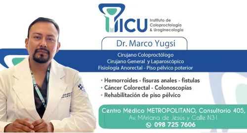 Dr. Marco Yugsi, coloproctólogo en Quito