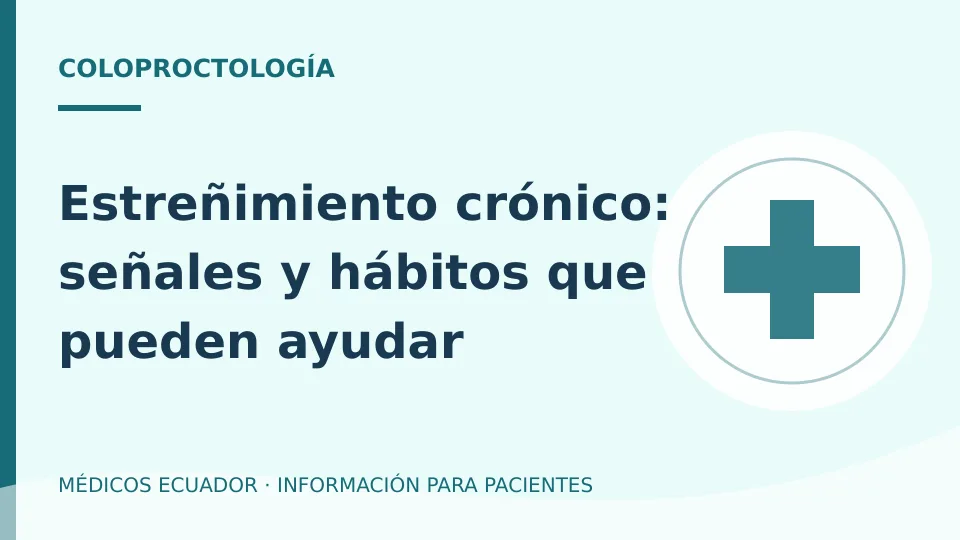 Ilustración informativa sobre Estreñimiento crónico: señales y hábitos que pueden ayudar