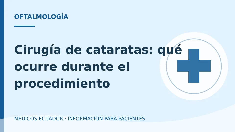 Ilustración informativa sobre Cirugía de cataratas: qué ocurre durante el procedimiento