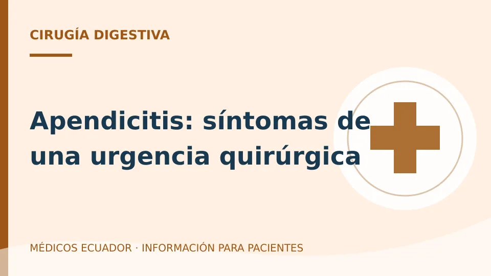 Ilustración informativa sobre Apendicitis: síntomas de una urgencia quirúrgica