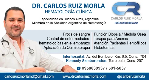 DR. CARLOS RUIZ MORLA Hematólogo Guayaquil