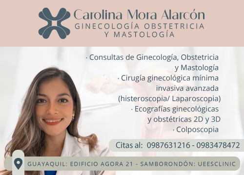Dra. Carolina Mora, ginecóloga mastóloga en Samborondón