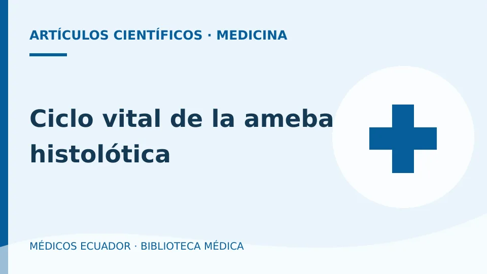 Ilustración informativa de Ciclo vital de la ameba histolótica