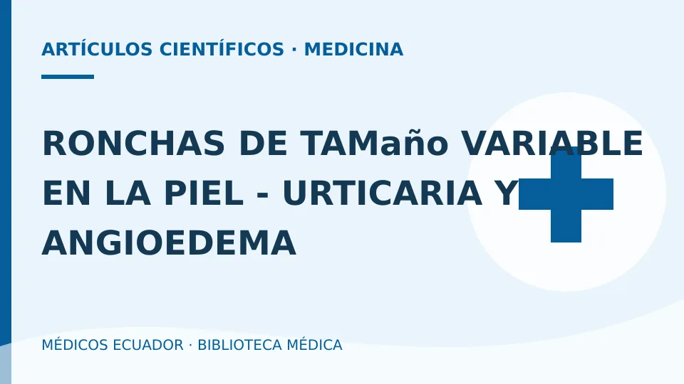 Ilustración informativa de RONCHAS DE TAMaño VARIABLE EN LA PIEL - URTICARIA Y ANGIOEDEMA