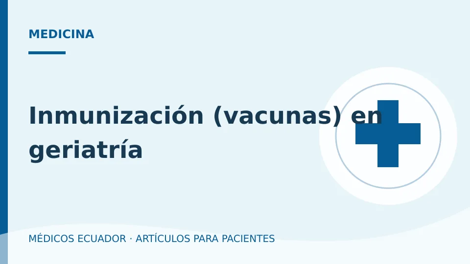 Imagen del artículo Inmunización (vacunas) en geriatría